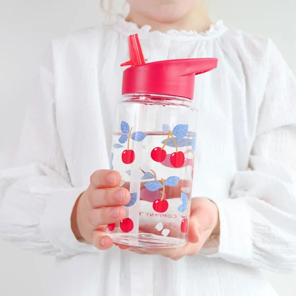Παγούρι 450ml Με Καλαμάκι Α Little Lovely Company Cherries DBCHPI91