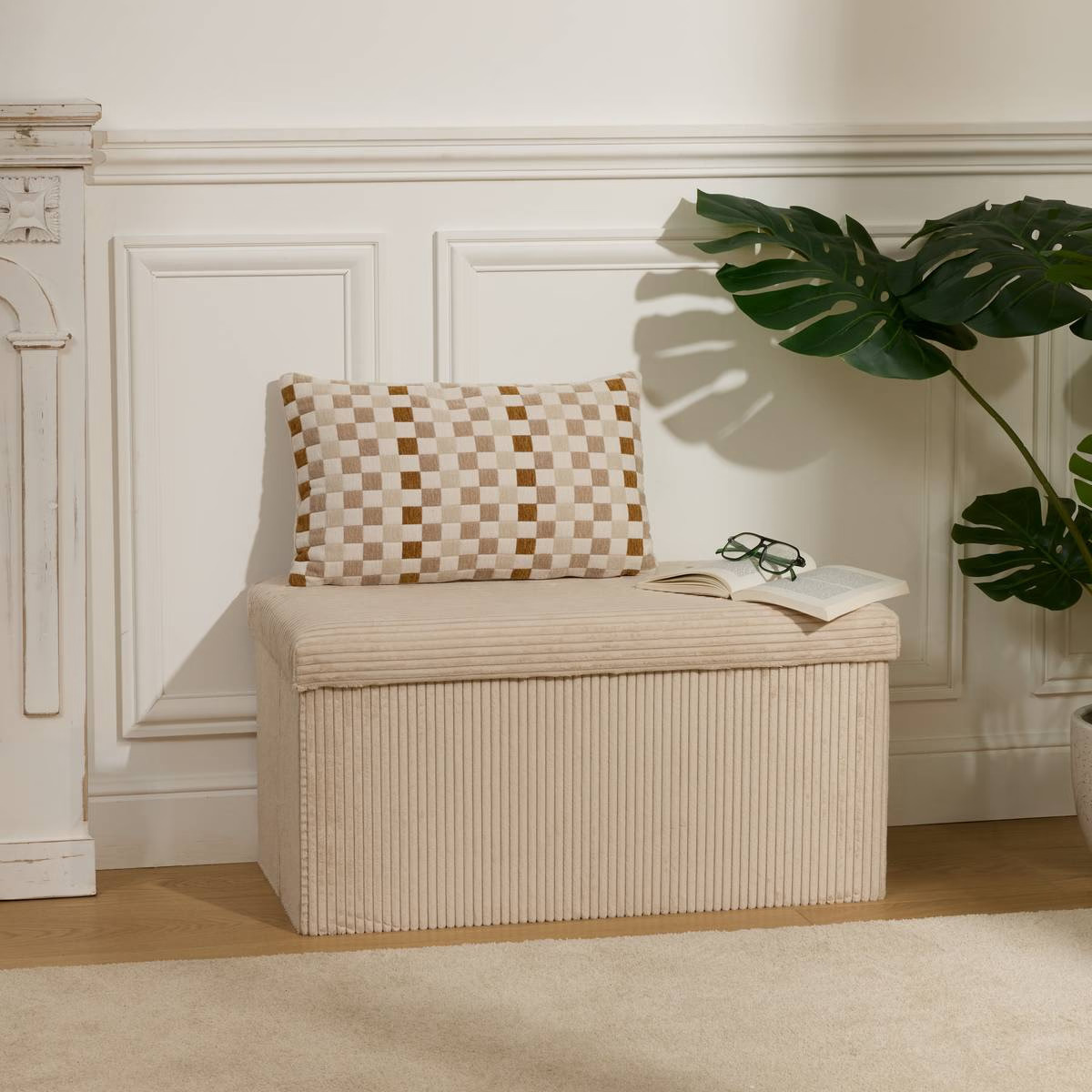 Ταμπουρέ Με Αποθηκευτικό Χώρο (76x38x38) A-S Arum Ivory 207382A