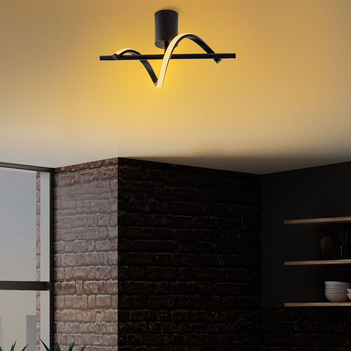 Φωτιστικό Οροφής Μονόφωτο LED A-G Likma 119FRS1509 Black