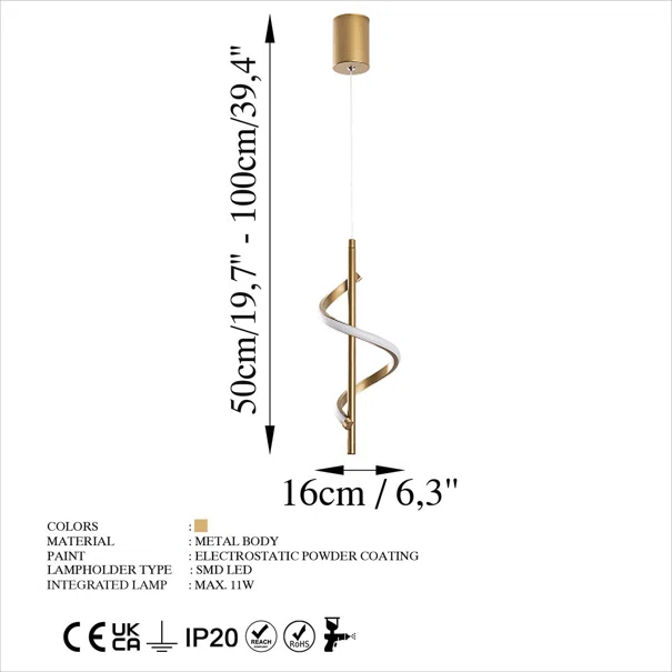 Φωτιστικό Οροφής Μονόφωτο LED A-G Likma 119FRS1514 Gold