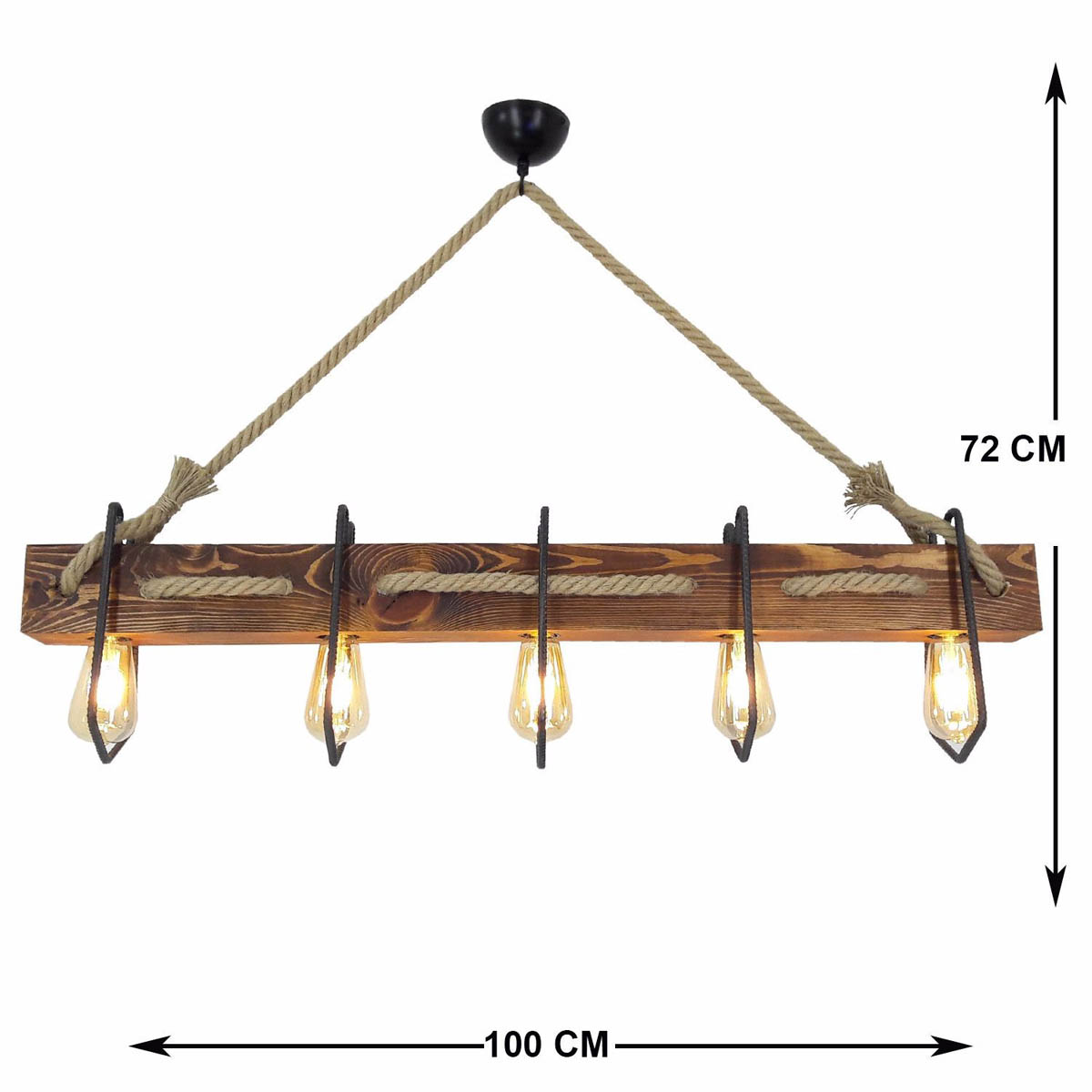 Φωτιστικό Οροφής Πολύφωτο A-G Demir 806Ald1493 Walnut Φωτιστικά Κρεμαστά Τραπεζαρίας Spitishop