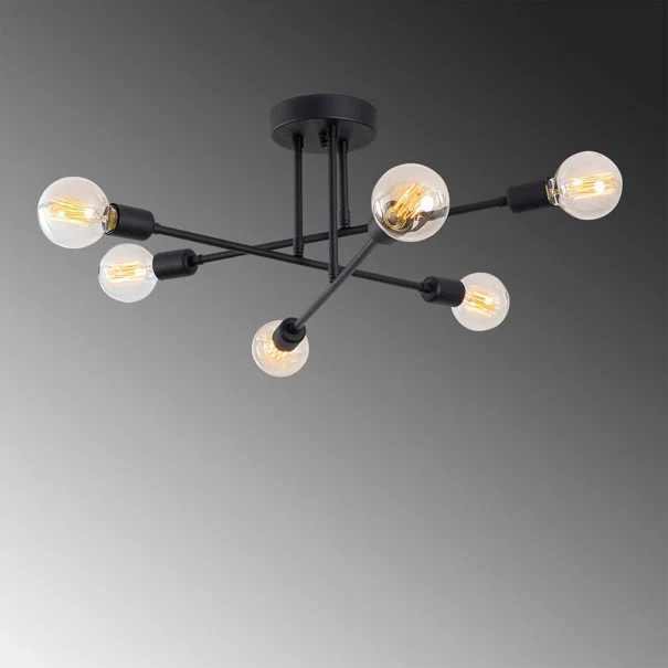 Φωτιστικό Οροφής Πολύφωτο A-G Flower 521SHN1132 Black