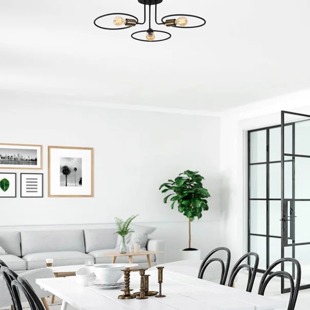 Φωτιστικό Οροφής Τρίφωτο A-G Circle 584TTM1294 Black