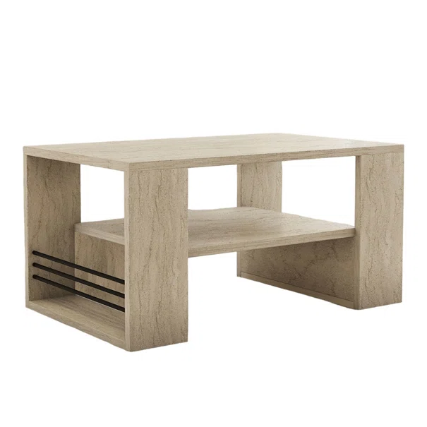 Τραπέζι Σαλονιού Με 3 Ράφια (80x50x40) A-G Iris 495SSE2113 Marble