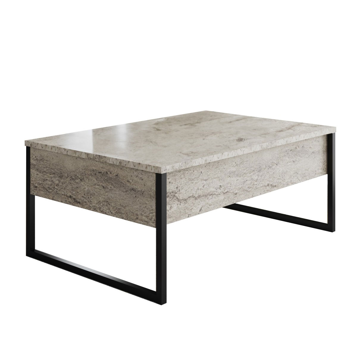 Τραπέζι Σαλονιού (90X60X40) A-G Luxe 618Bly1353 Travertine Black Έπιπλα Τραπεζάκια Μέσης Spitishop