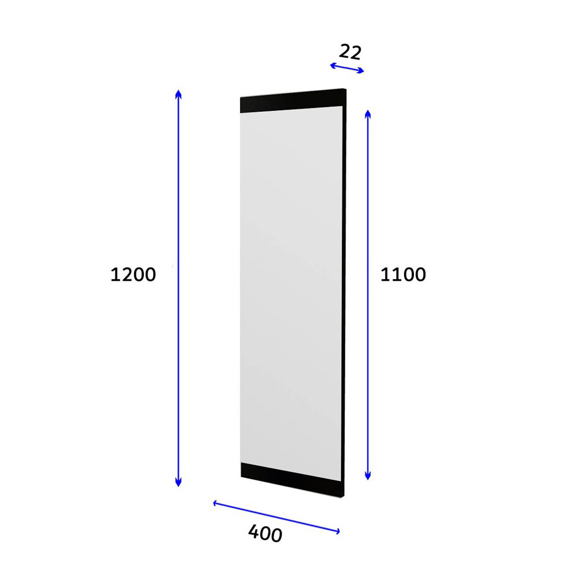 Διακοσμητικός Καθρέφτης Τοίχου (40X120) A-G Azus 116Sam1153 Black Διακόσμηση Καθρέφτες Spitishop