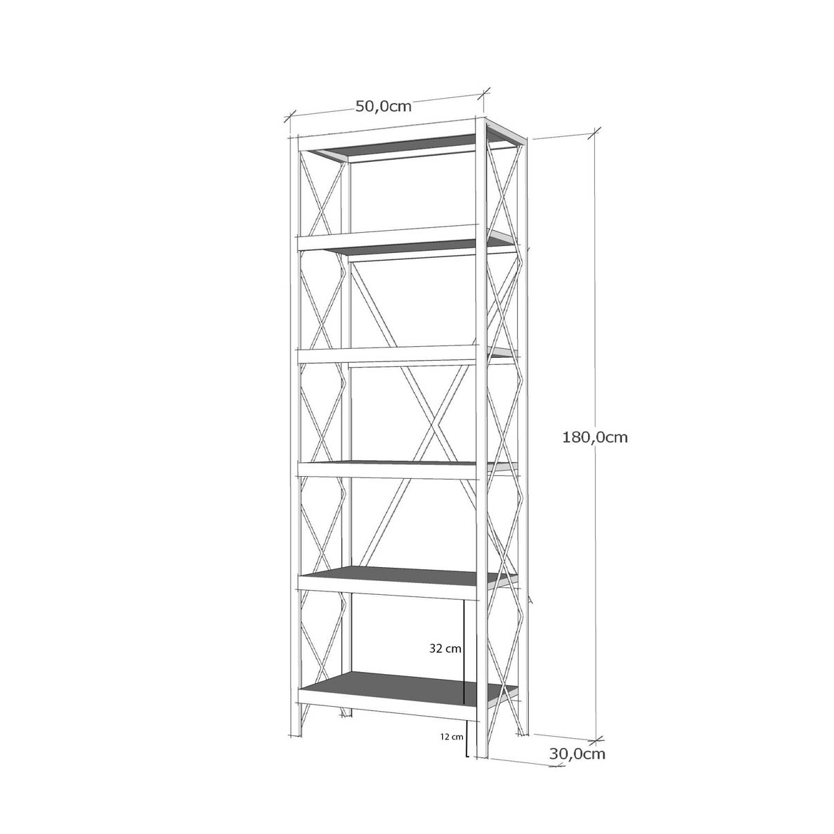 Ραφιέρα Δαπέδου 5 Θέσεων (50X30X180) A-G Suadiye 854Kln3613 Anthracite Έπιπλα Βιβλιοθήκες - Ραφιέρες Μεταλλικές Spitishop