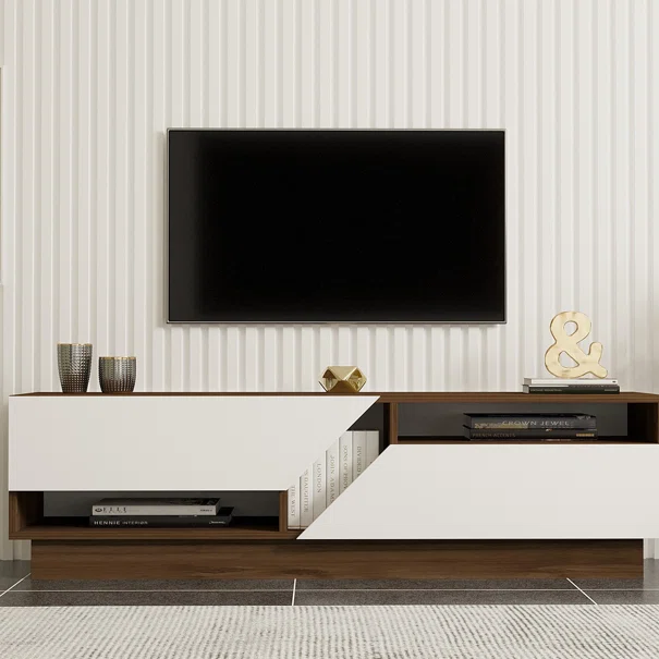 Έπιπλο Τηλεόρασης (160x40x45) A-G Koza 835PUQ3058 Walnut/White