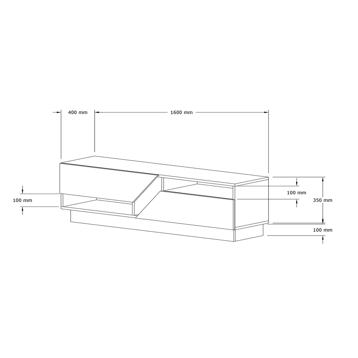 Έπιπλο Τηλεόρασης (160X40X45) A-G Koza 835Puq3058 Walnut White Έπιπλα Σαλονιού Spitishop