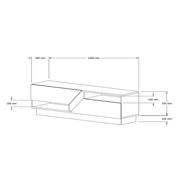 Έπιπλο Τηλεόρασης (160x40x45) A-G Koza 835PUQ3058 Walnut/White