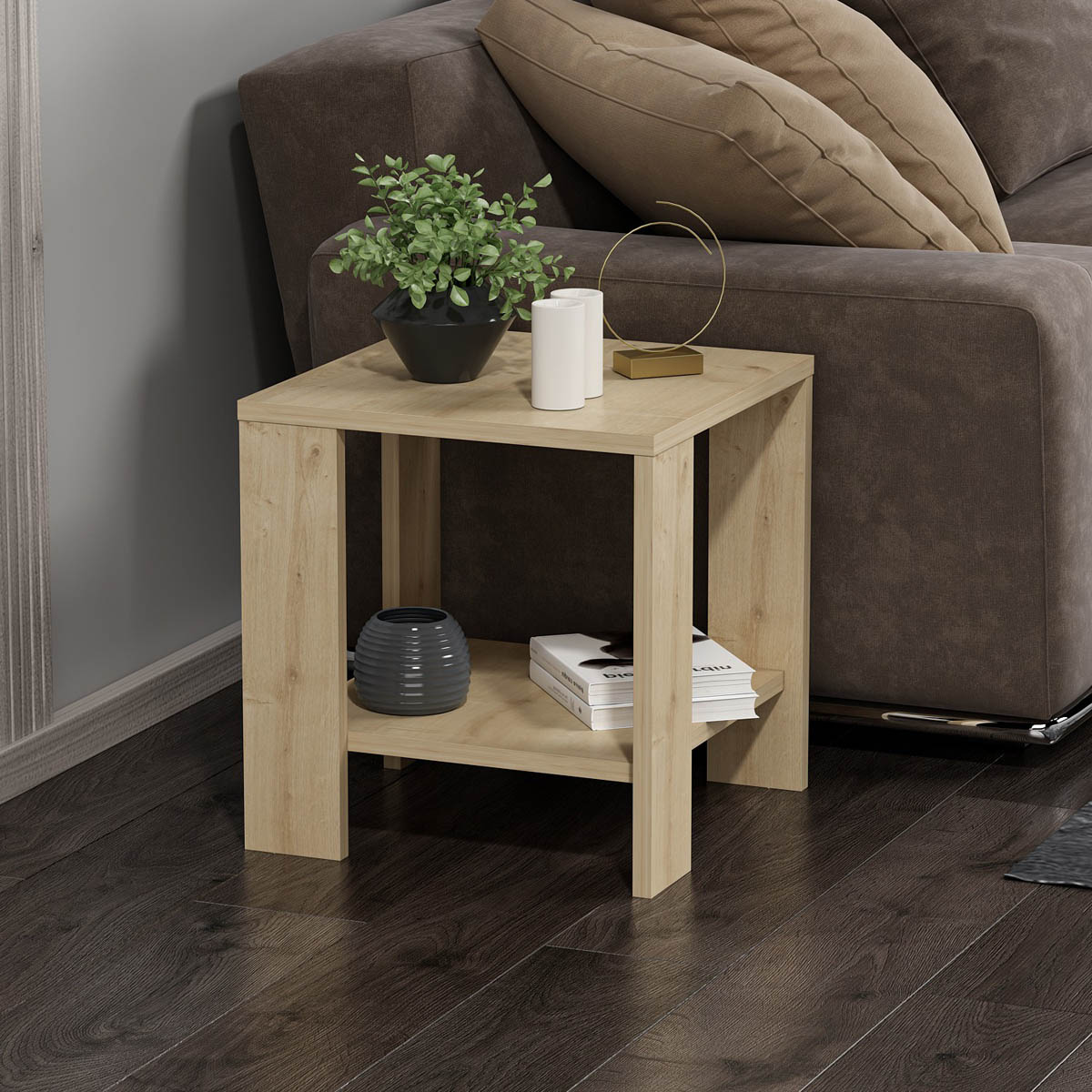 Βοηθητικό Τραπεζάκι (40x40x42) A-G Midi Yan 362ANT1109 Oak