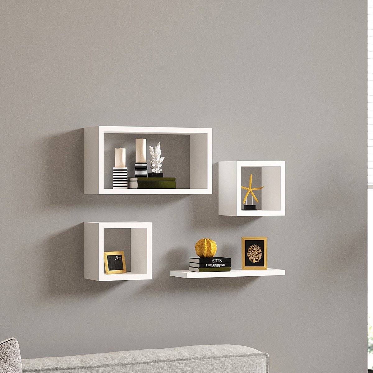 Ράφια Τοίχου (Σετ 4τμχ) A-G Babi 495SSE1103 White