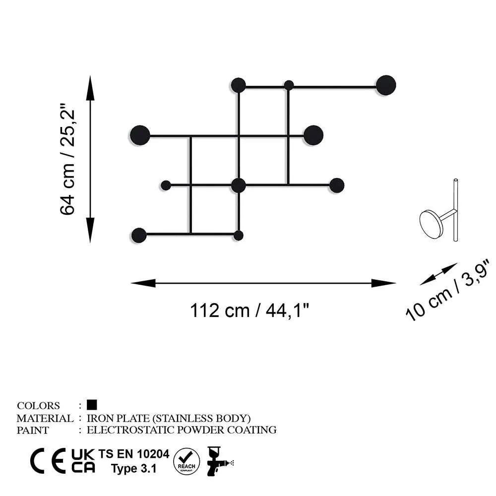 Κρεμάστρα Τοίχου 10 Θέσεων (112X64X10) A-G Fatara 494Pyt1127 Οργάνωση & Αποθήκευση Κρεμάστρες Spitishop