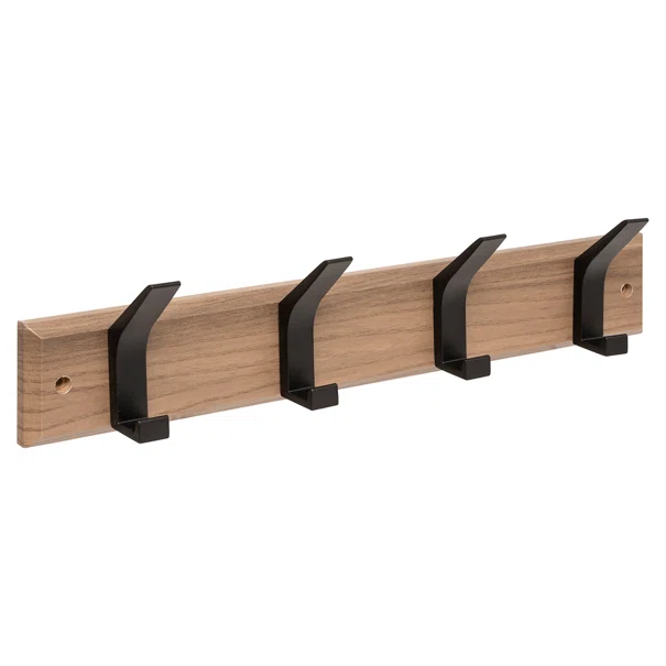 Κρεμάστρα Τοίχου 4 Θέσεων (45x6.5x10) F-V Ziny Wood/Black 209386A