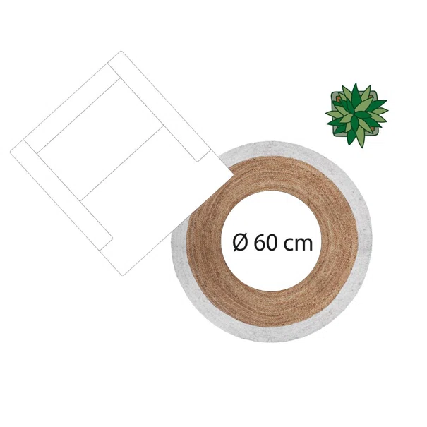 Στρογγυλό Χαλί Καλοκαιρινό (Φ120) A-S Border White 146295Z