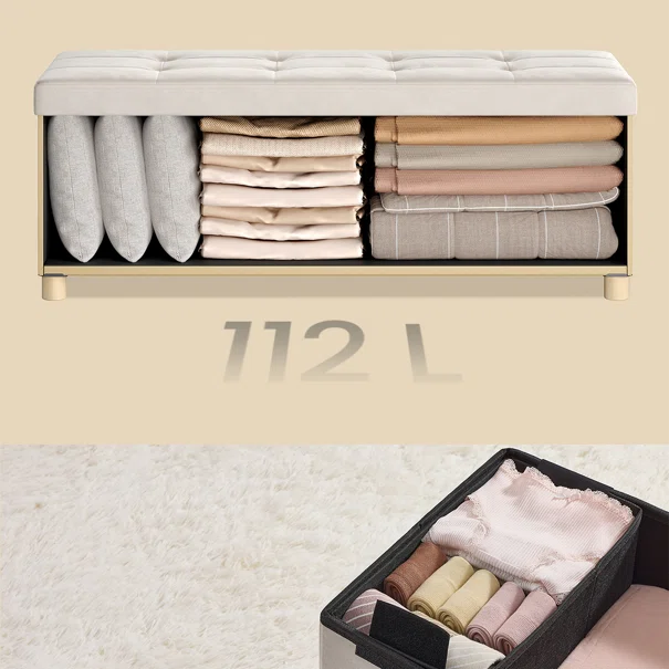 Ταμπουρέ Με Αποθηκευτικό Χώρο (110x38x40) Songmics LSF0518W02