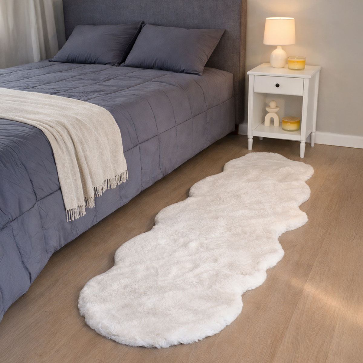 Xαλί Διαδρόμου Γούνινο (60x180) Ravelia Fluffy Cream Animal Shape