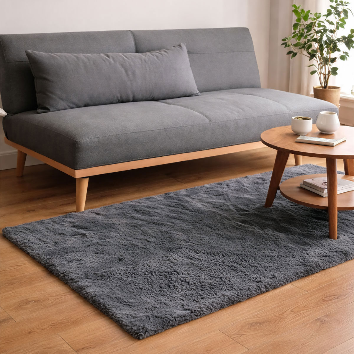 Χαλί Γούνινο (120x170) Ravelia Fluffy Dark Grey
