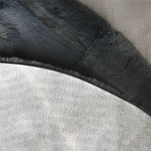 Στρογγυλό Xαλί Γούνινο (Φ100) Ravelia Fluffy Dark Grey