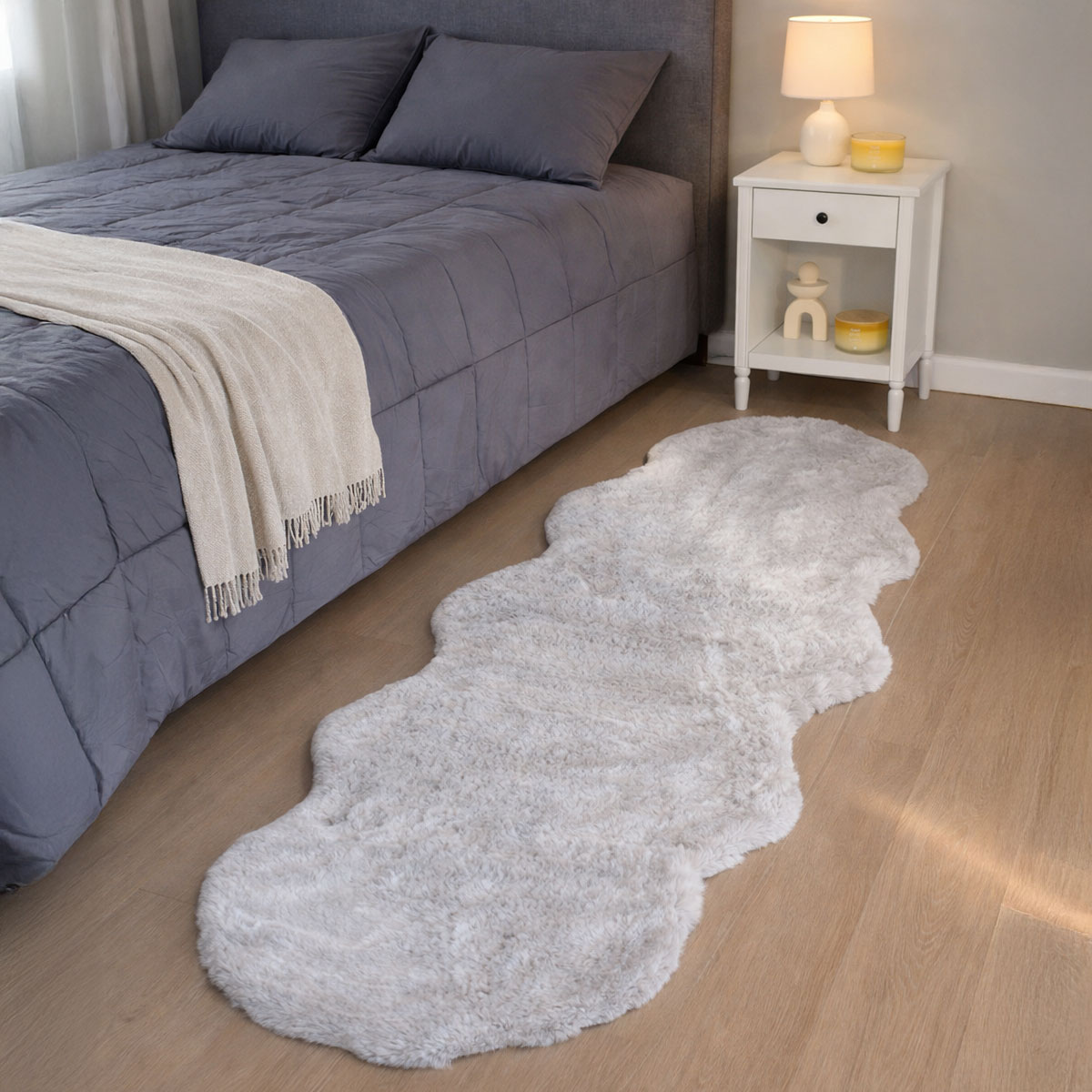 Xαλί Διαδρόμου Γούνινο (60x180) Ravelia Fluffy Light Grey Animal Shape