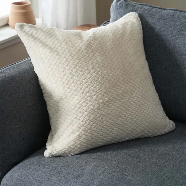 Διακοσμητική Μαξιλαροθήκη Fleece (50x50) Gofis Home Cinnabar Ecru 115/05