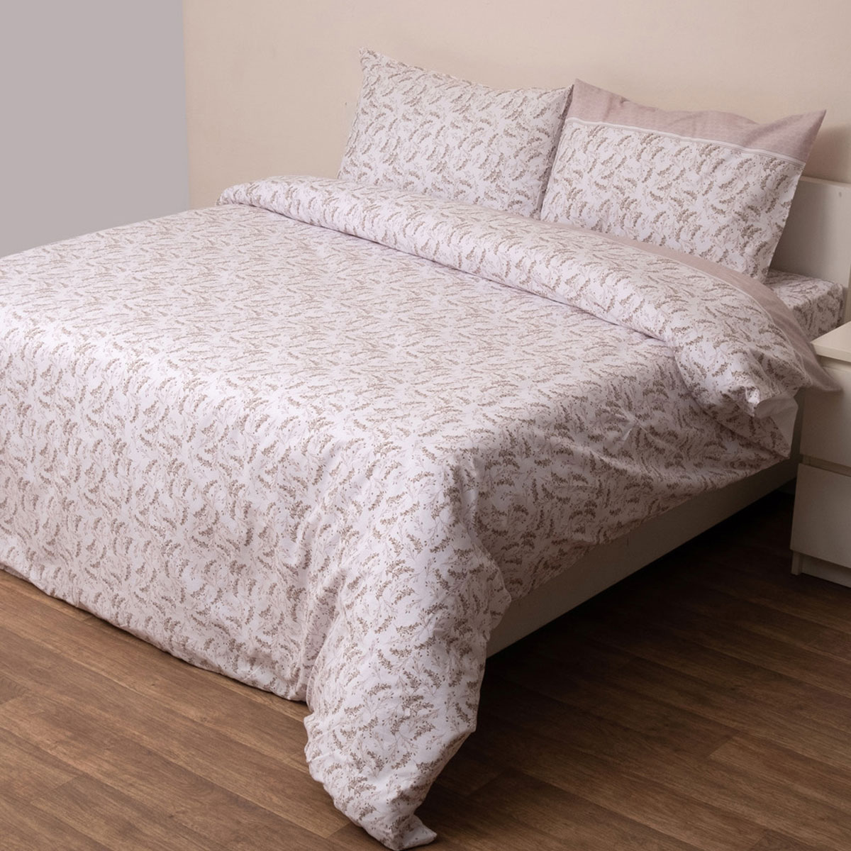 Κουβερλί Υπέρδιπλο (Σετ 220X240) 2 Όψεων Anna Riska Premium 5012 Beige Λευκά Είδη Κρεβατοκάμαρας Υπέρδιπλα Spitishop