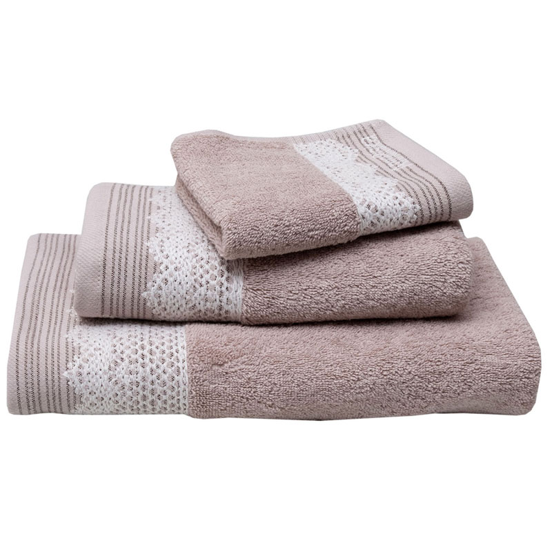 Πετσέτες Χεριών (Σετ 3τμχ) Anna Riska Karla Beige 600gsm Beige