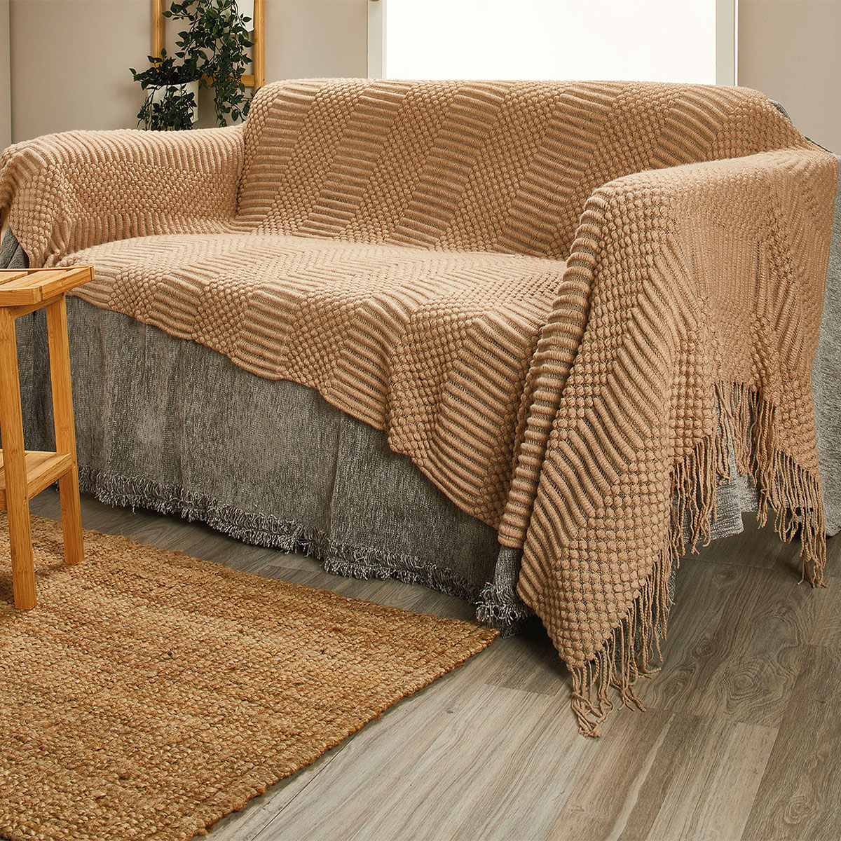 Ριχτάρι Καναπέ Διθέσιου Fleece (130x230) Whitegg KB135/5 Beige