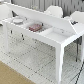 Τραπέζι Κουζίνας Με Αποθηκευτικό Χώρο (145x88x75) A-G Milan 845HCT1407 White