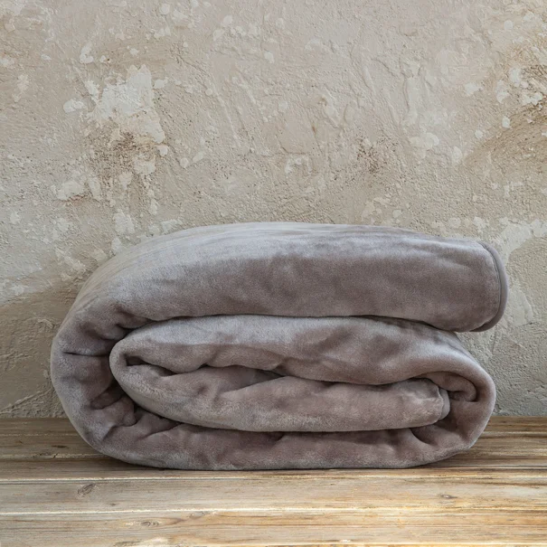 Κουβέρτα Βελουτέ Μονή (160x220) Nima Bed Linen Coperta Cigar Beige