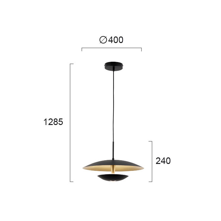 Φωτιστικό Οροφής Μονόφωτο Led Viokef Monica Black 4242200 Φωτιστικά Κρεμαστά Spitishop