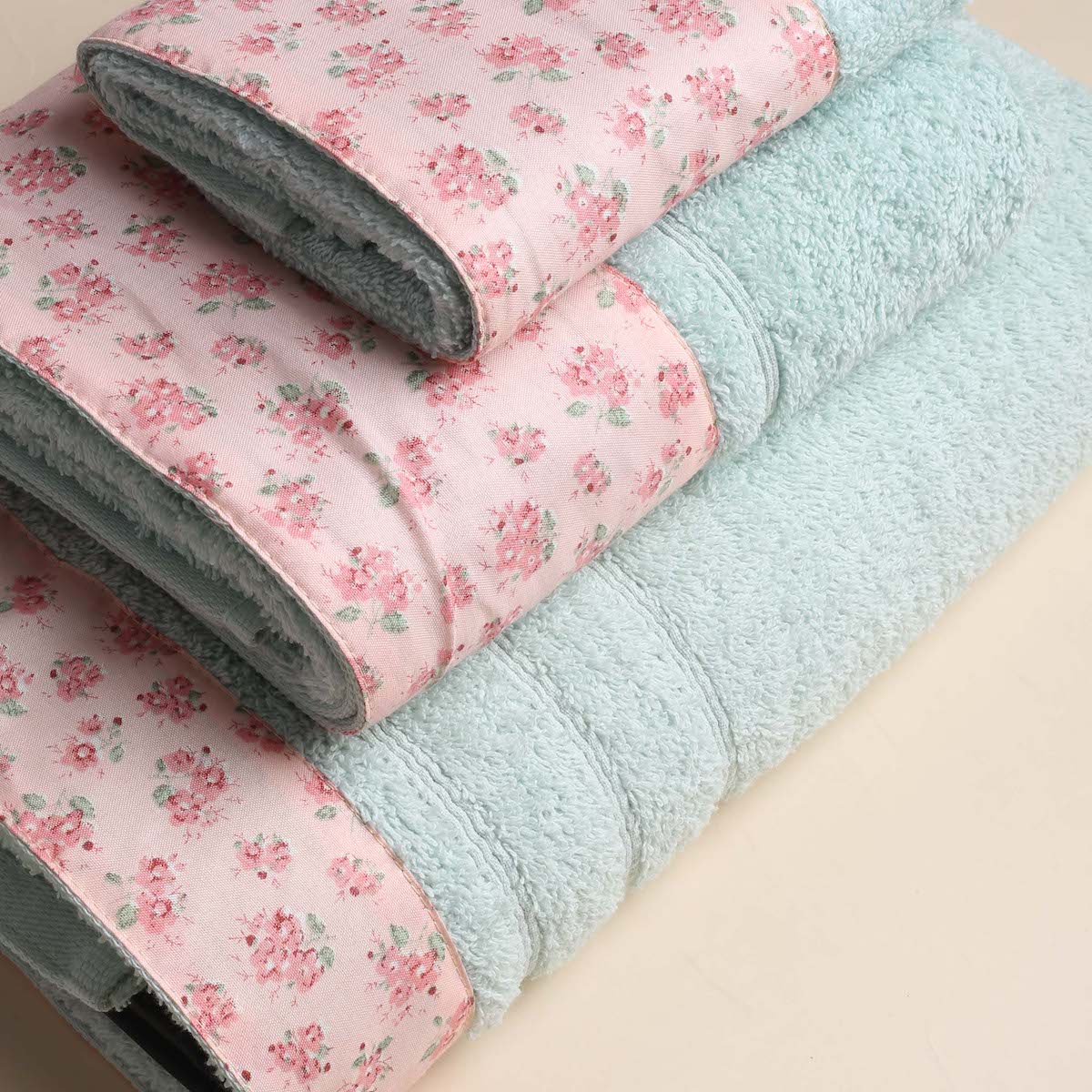 Πετσέτες Μπάνιου (Σετ 3Τμχ) White Fabric Botanical Mint 500Gsm Λευκά Είδη Σετ Spitishop
