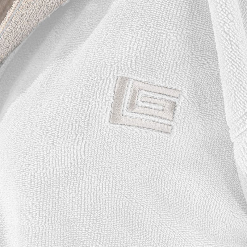 Μπουρνούζι Guy Laroche Monogram White Λευκά Είδη Μπάνιου Μπουρνούζια Ανδρικά Spitishop