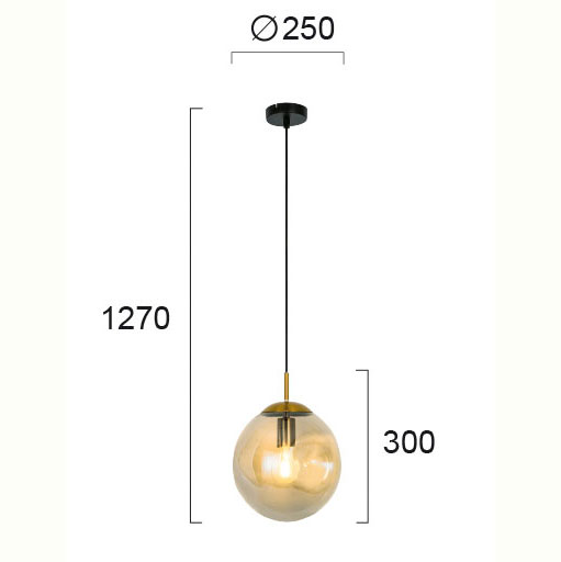 Φωτιστικό Οροφής Μονόφωτο Viokef Oscar Honey 4253600 Φωτιστικά Κρεμαστά Spitishop