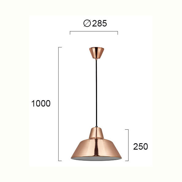 Φωτιστικό Οροφής Μονόφωτο Viokef Glen Copper 4105603 Φωτιστικά Κρεμαστά Spitishop