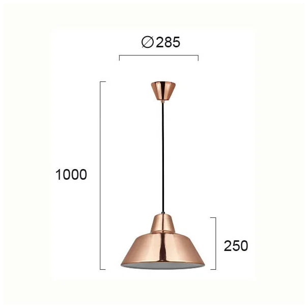 Φωτιστικό Οροφής Μονόφωτο Viokef Glen Copper 4105603