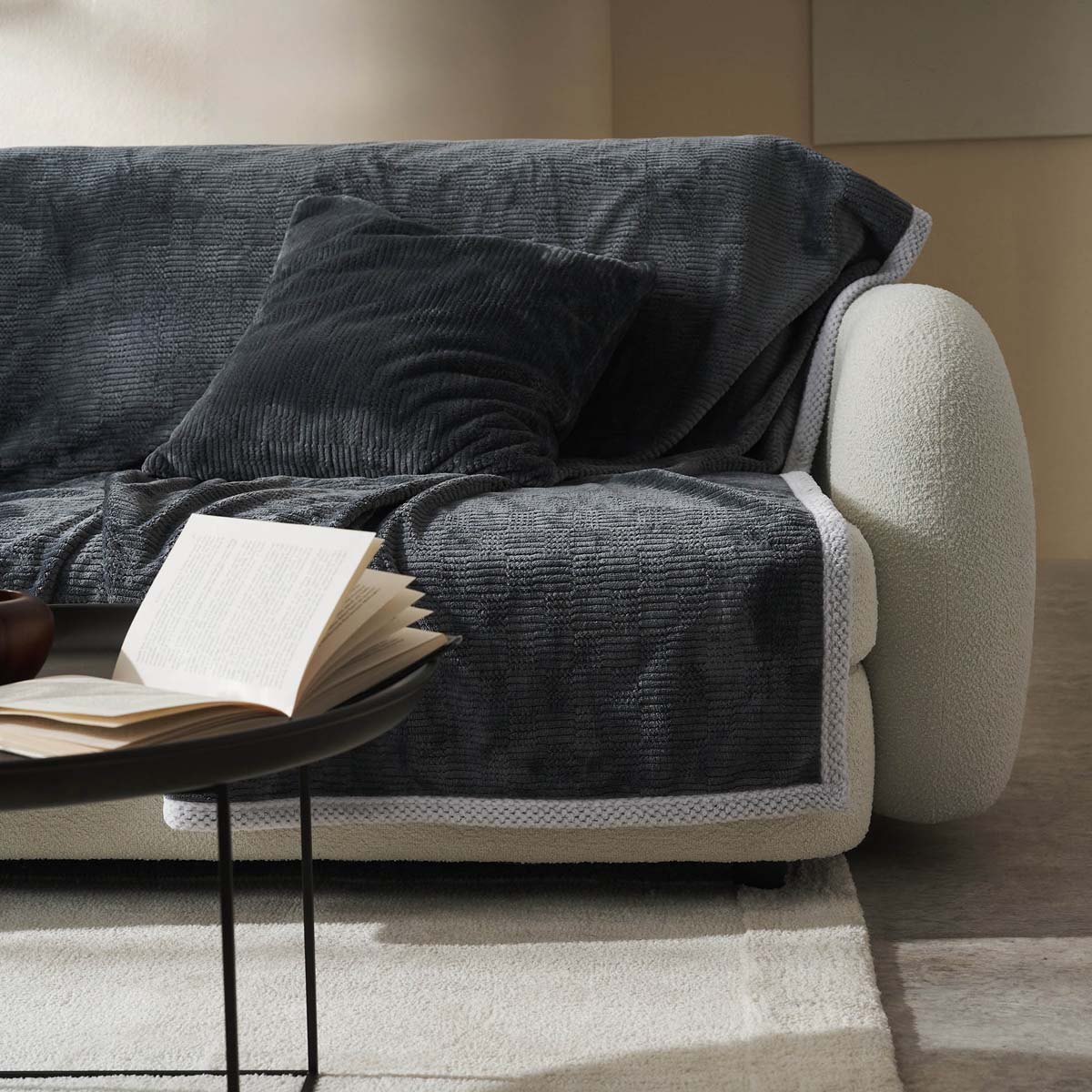 Ριχτάρι Πολυθρόνας (180x180) Gofis Home Polar Pearl Grey 109/15