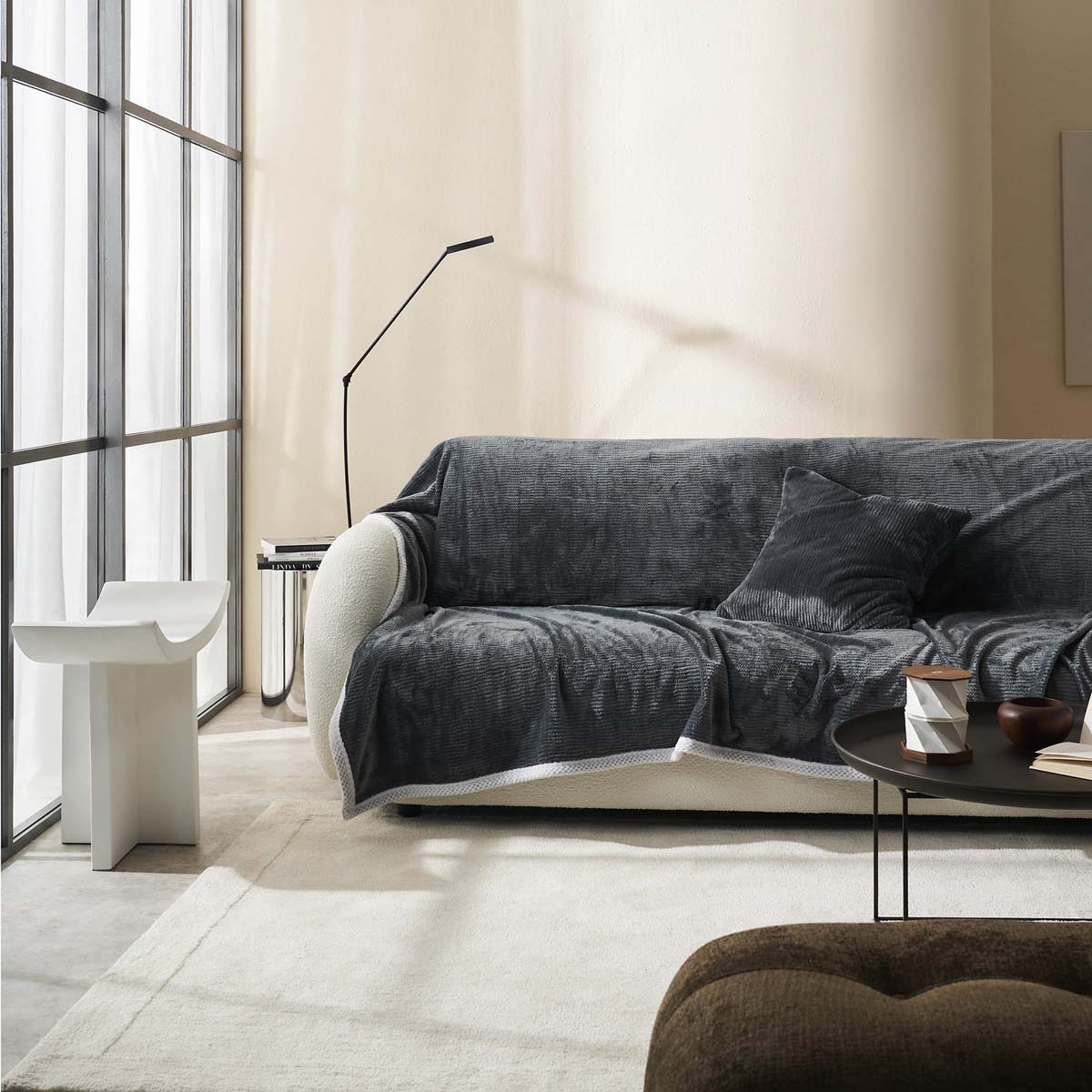 Ριχτάρι Καναπέ Διθέσιου (180x250) Gofis Home Polar Pearl Grey 109/15