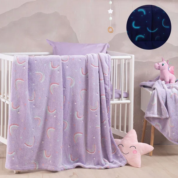 Φωσφοριζέ Κουβέρτα Fleece Κούνιας (110x140) Rythmos Nelie