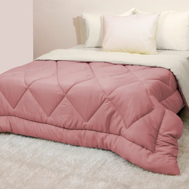 Πάπλωμα Υπέρδιπλο (220x240) 2 Όψεων Viopros Microfiber Σάπιο Μήλο/Εκρού