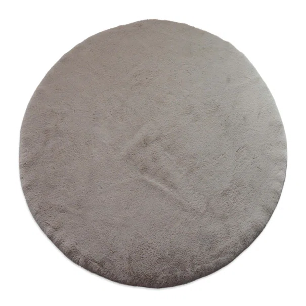 Στρογγυλό Χαλί Γούνινο (Φ160) New Plan Puffy FC5 Taupe
