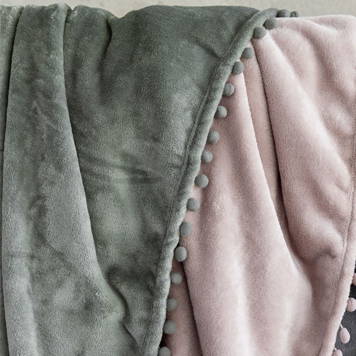 Ριχτάρι Καναπέ Διθέσιου Fleece (180X250) Nima Macia Sage Green Λευκά Είδη Σαλονιού Ριχτάρια Χειμερινά Spitishop