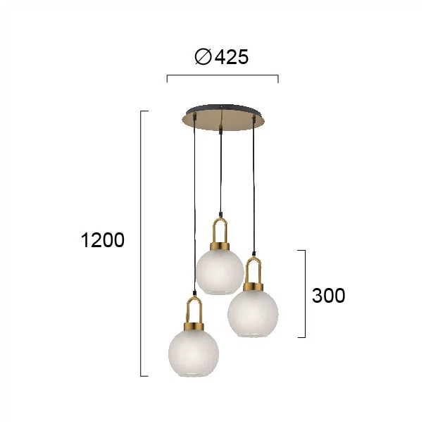 Φωτιστικό Οροφής Τρίφωτο Viokef Doria 4249700