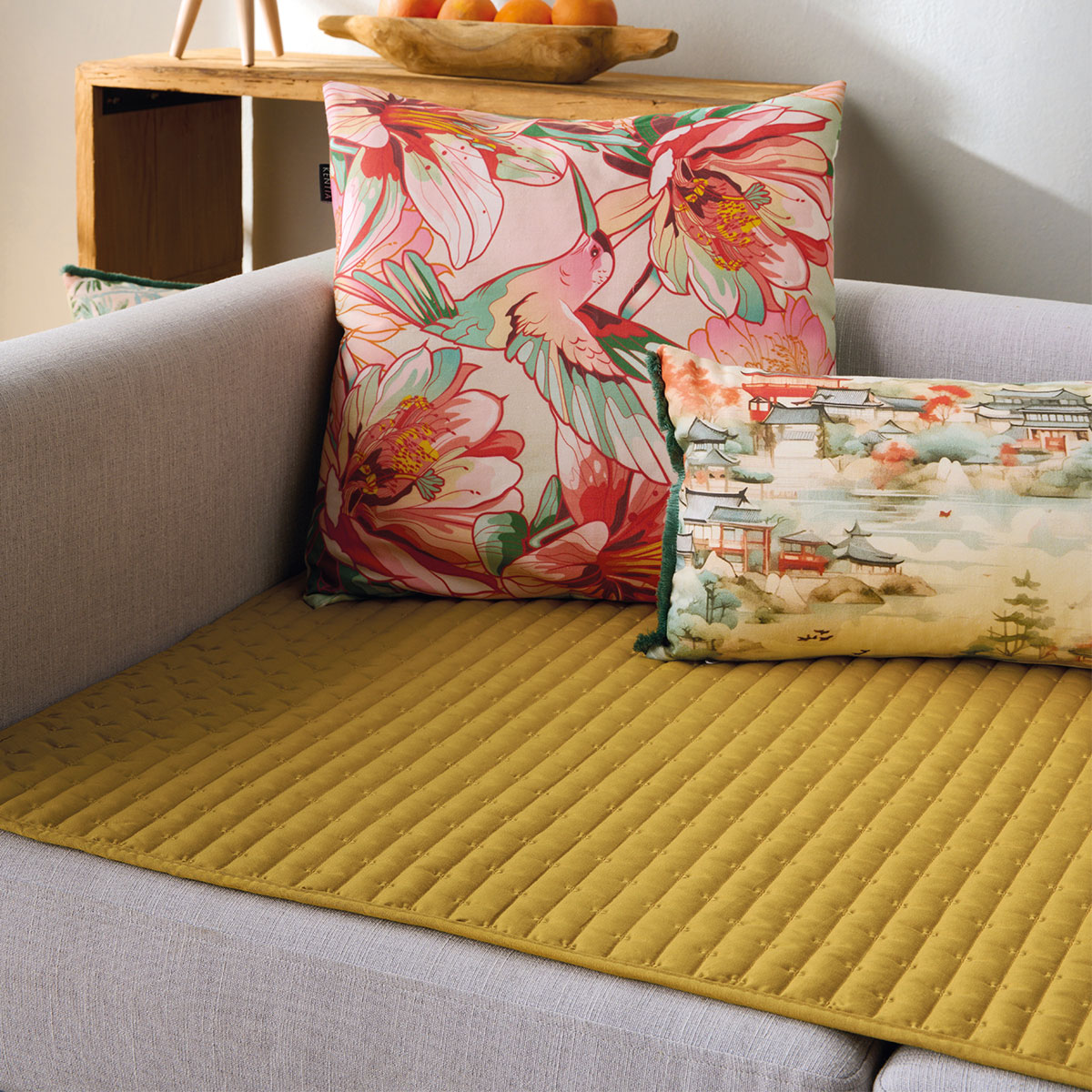 Ανώστρωμα Καναπέ (75X160) Kentia Stylish Mason 11 Ochre Λευκά Είδη Σαλονιού Ανωστρώματα Spitishop