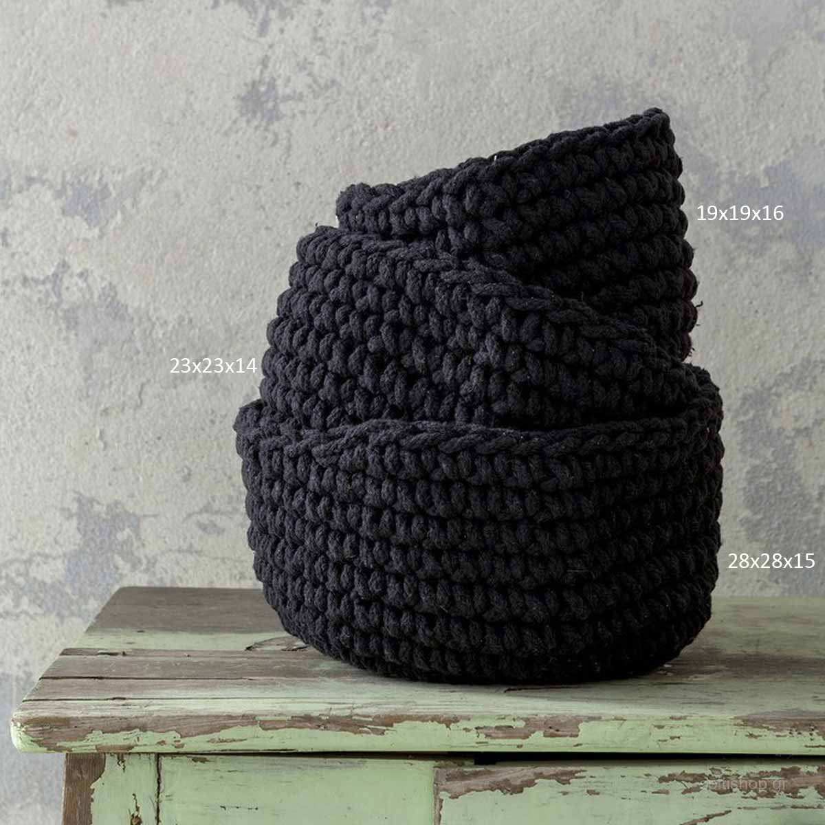 Καλάθι Αποθήκευσης (Φ28x15) Nima Panier Black