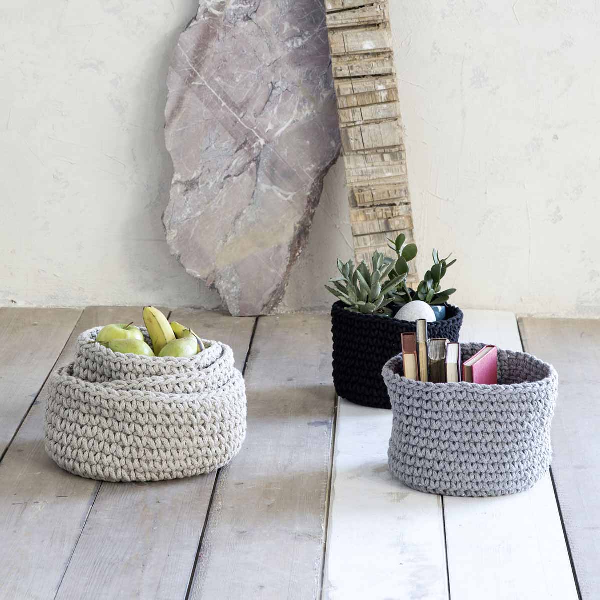 Καλάθι Αποθήκευσης (Φ28X15) Nima Panier Black Διακόσμηση Κουτιά & Καλάθια Spitishop