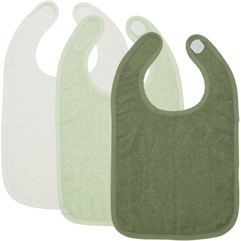 Σαλιάρες Πετσετέ (Σετ 3τμχ) Meyco Offwhite/Soft Green/Forest Green