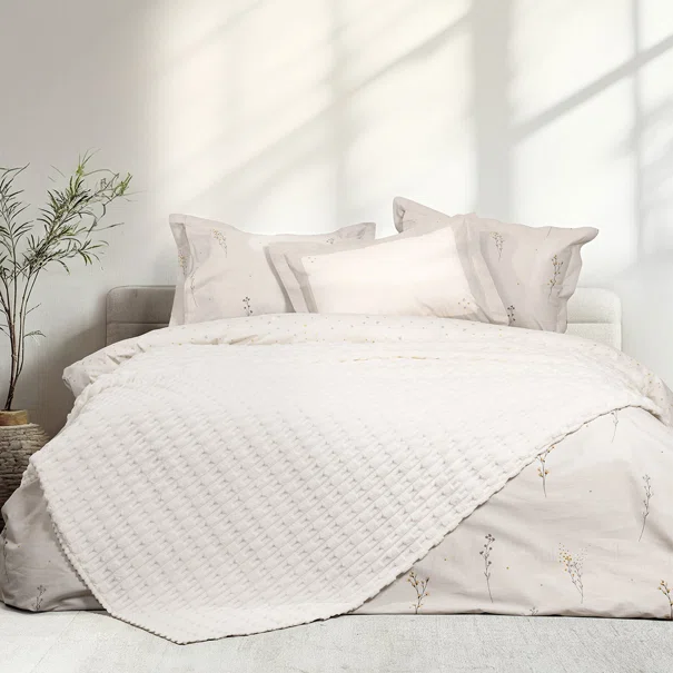 Κουβέρτα Fleece Μονή (160x220) Nima Savara Ivory