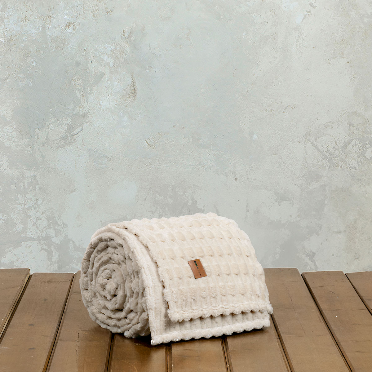 Διακοσμητικό Ριχτάρι Fleece/Κουβέρτα Καναπέ (130x170) Nima Savara L.Beige