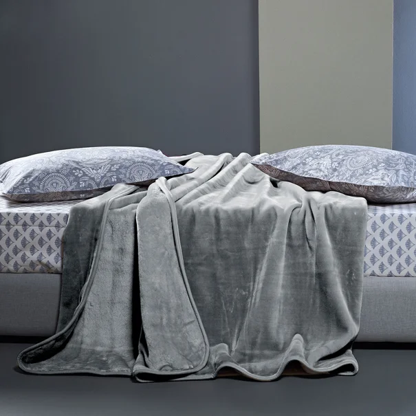 Κουβέρτα Βελουτέ King Size (260x240) Kentia Loft Notte 22 Light Grey